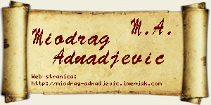 Miodrag Adnađević vizit kartica